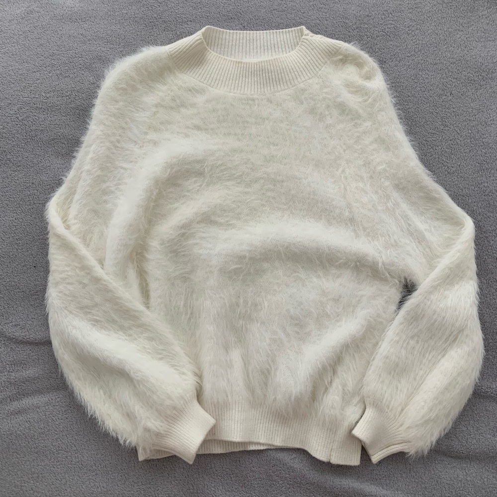 Urban outfitters white fuzzy sweater